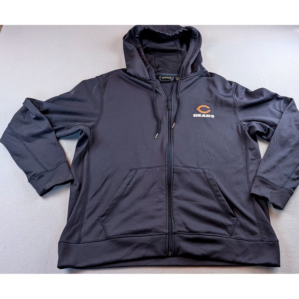 Dunbrooke Chicago Bears Full Zip Hoodie Mens Large Gray Embroidered Logo Fleece